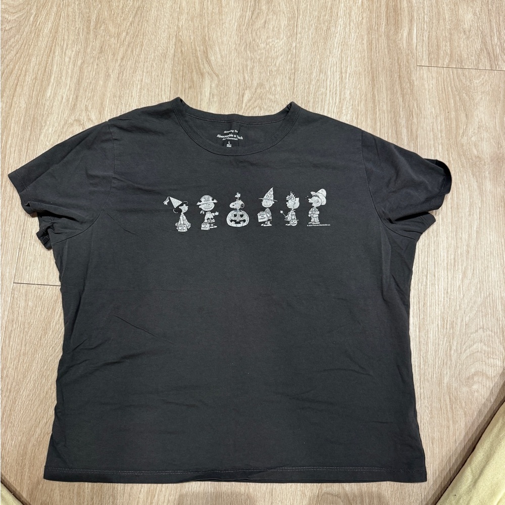 Abercrombie & Fitch Black Kids Tee with Halloween Characters
